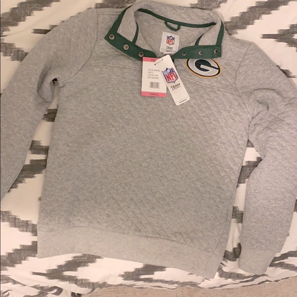 NWT Green Bay Packers 1/4 button sweatshirt